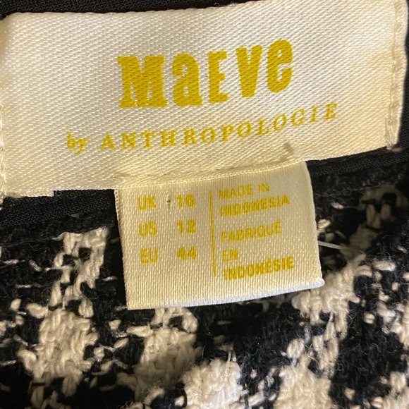 Maeve Black and White Checkered Blouse and Skirt Set - Picture 3 of 13